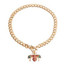 Load image into Gallery viewer, Designer Style Rainbow Bee Charm Necklace
