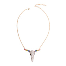 Load image into Gallery viewer, Rainbow Rhinestone Steer Necklace
