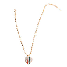 Cargar imagen en el visor de la galería, Designer Style Stripe Heart Gold Ball Necklace
