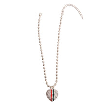 Cargar imagen en el visor de la galería, Designer Style Stripe Heart Silver Ball Necklace
