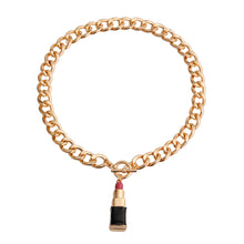 Load image into Gallery viewer, Pink Lipstick Charm Necklace
