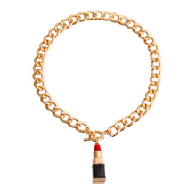 Load image into Gallery viewer, Red Lipstick Charm Necklace
