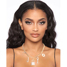 Load image into Gallery viewer, Gold Love Lock Charm Necklace
