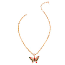 Load image into Gallery viewer, Red and Green Flutter Mini Butterfly Necklace
