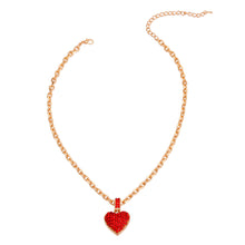 Cargar imagen en el visor de la galería, Gold Chain 3D Red Heart Necklace
