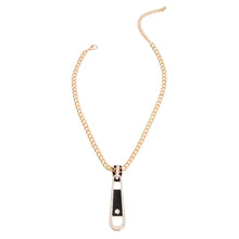 Cargar imagen en el visor de la galería, Black Gold Zipper Pendant Necklace

