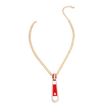 Cargar imagen en el visor de la galería, Red Zipper Pendant Necklace
