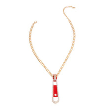 Load image into Gallery viewer, Red Zipper Pendant Necklace
