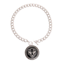 Load image into Gallery viewer, Silver Tiger Greek Medallion Chain
