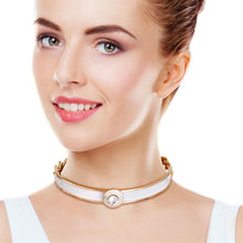 Load image into Gallery viewer, White Greek Medallion Choker
