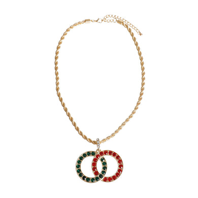 Rope Chain Red and Green Designer Necklace