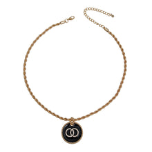Load image into Gallery viewer, Black Infinity Pendant Gold Twisted Chain
