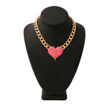 Load image into Gallery viewer, Rhinestone Heart Necklace
