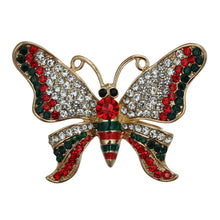 Load image into Gallery viewer, Red and Green Butterfly Brooch

