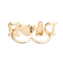 Load image into Gallery viewer, Red Dior 2 Finger Ring
