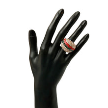 Load image into Gallery viewer, Pave Rhinestone Dome Cocktail Ring
