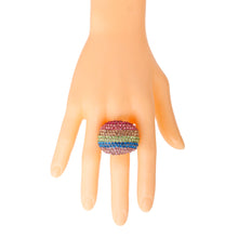 Load image into Gallery viewer, Rainbow and Gold Dome Ring
