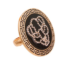Load image into Gallery viewer, Gold Black Round Tiger Cocktail Ring

