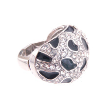 Load image into Gallery viewer, Silver Clear Dome Leopard Ring
