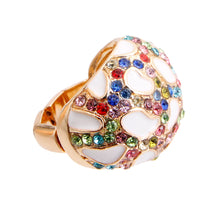 Load image into Gallery viewer, Gold White Dome Leopard Ring
