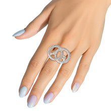 Load image into Gallery viewer, Silver Pave Infinity Link Ring
