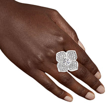 Load image into Gallery viewer, Silver Luxury French Designer Flower Ring
