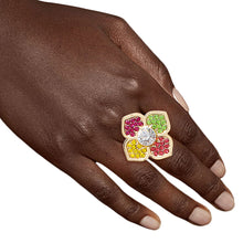 Load image into Gallery viewer, Multi Color Luxury French Designer Flower Ring
