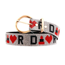 Load image into Gallery viewer, Designer Inspired Red Rhinestone Belt
