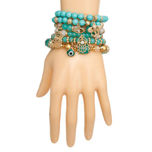 Cargar imagen en el visor de la galería, Turquoise Luck and Protection Charm Bracelets

