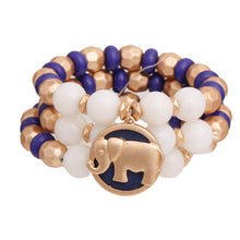 Cargar imagen en el visor de la galería, Blue Elephant Charm 3 Pcs Bracelets
