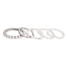 Cargar imagen en el visor de la galería, White Pearl and Glass Beads Bracelets
