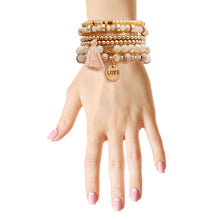 Load image into Gallery viewer, Light Pink Glass Love 6 Pcs Bracelets
