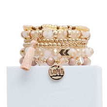 Load image into Gallery viewer, Light Pink Glass Love 6 Pcs Bracelets
