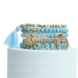 Light Blue Elephant Horseshoe Bracelets