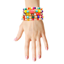 Load image into Gallery viewer, 5 Pcs Rainbow Glass Bead Bracelets
