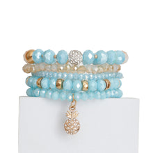 Load image into Gallery viewer, Light Blue Pineapple Charm Bracelets
