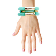 Load image into Gallery viewer, Turquoise Tube Stretch Bangle Set
