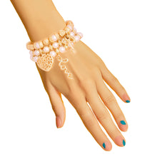 Load image into Gallery viewer, 3 Strand Cream Love Bracelets
