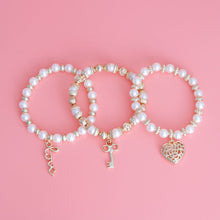 Load image into Gallery viewer, 3 Strand Cream Love Bracelets
