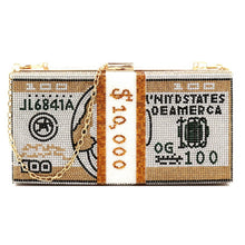 Cargar imagen en el visor de la galería, Gold Bling $10K Rectangle Clutch
