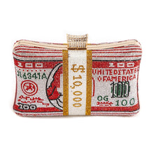 Load image into Gallery viewer, Red Bling Banded Cash Luxury Clutch
