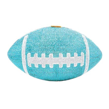 Load image into Gallery viewer, Turquoise Bling Football Clutch
