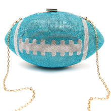 Load image into Gallery viewer, Turquoise Bling Football Clutch
