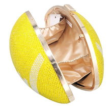 Load image into Gallery viewer, Yellow Bling Football Clutch
