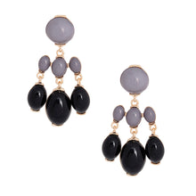 Load image into Gallery viewer, Black Resin Bead Drop Earrings
