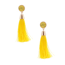 Cargar imagen en el visor de la galería, Yellow Bead Silk Tassel Earrings
