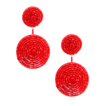 Load image into Gallery viewer, Coral Embroidered Bead Earrings
