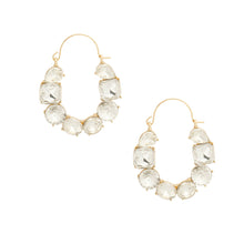 Load image into Gallery viewer, Gold Arch Crystal Hoops
