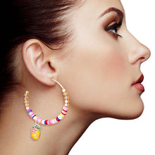 Load image into Gallery viewer, Multi Color Disc Pineapple Hoops
