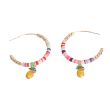 Load image into Gallery viewer, Multi Color Disc Pineapple Hoops

